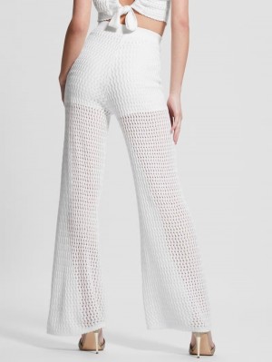 Pantalon Guess Yasmina Anchos Leg Sueter Mujer Blancos | Mexico-40957