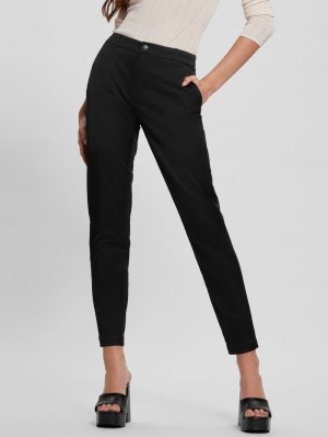 Pantalon Guess Zoe Satin Mujer Negros Multicolor | Mexico-30182
