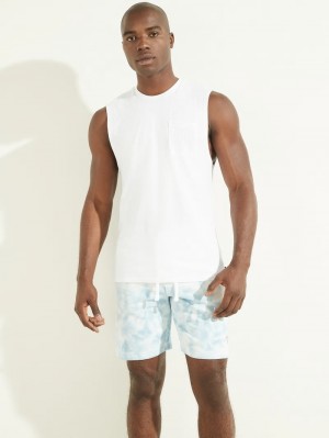 Playeras Guess Hemp Algodon Muscle Tee Hombre Blancos | Mexico-07861