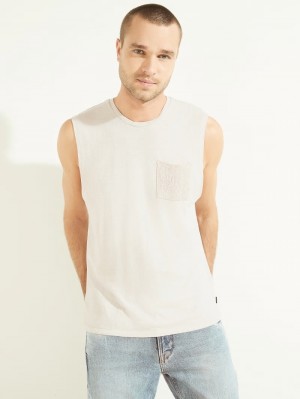 Playeras Guess Hemp Algodon Muscle Tee Hombre Grises Multicolor | Mexico-83645