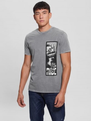 Playeras Guess Joy Ride Tee Hombre Grises Multicolor | Mexico-40713