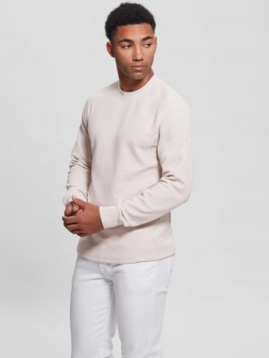 Playeras Guess Myles Waffle Long-Sleeve Tee Hombre Grises | Mexico-18730